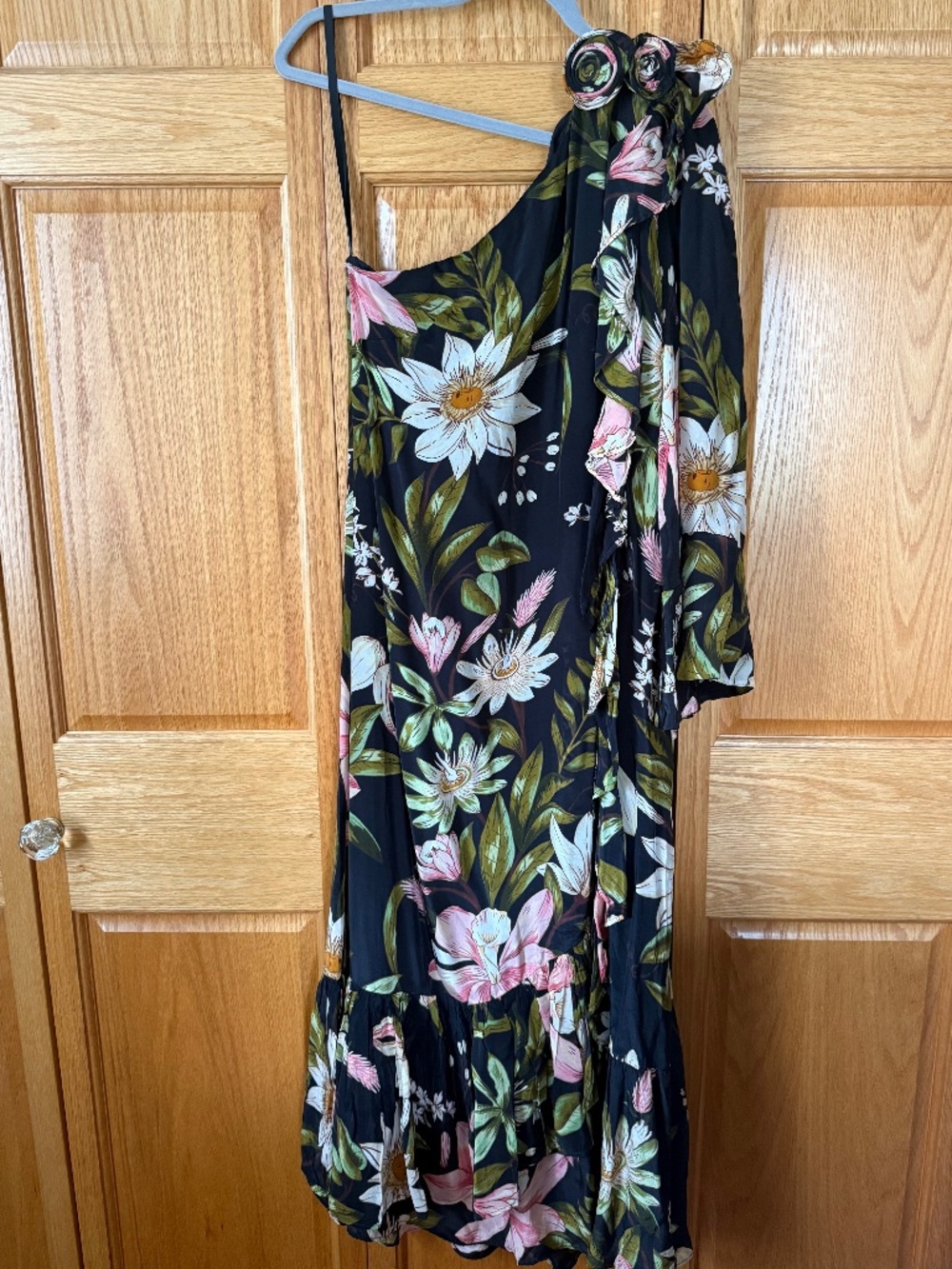 Farm Rio One-shoulder Ruffle-hem dress - Picture 6 of 7